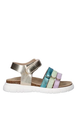 sandalen goud/groen/lila