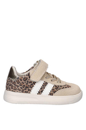 suede sneakers beige panterprint