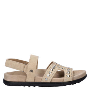 Elora suède sandalen beige