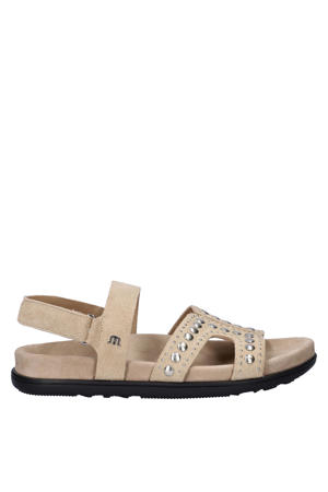 Elora suède sandalen beige