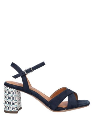 sandalen met blokhak blauw