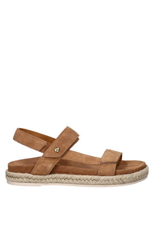 suède espadrilles cognac