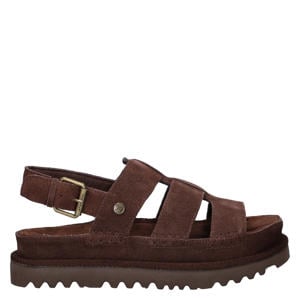 Wenlock suède sandalen met plateauzool bruin