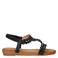 Dolcis imitatieleren sandalen met strass steentjes zwart