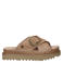 Warmbat Australia suède slippers met plateauzool zand