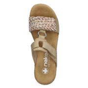 thumbnail: Rieker imitatieleren slippers met klittenband en sleehak beige