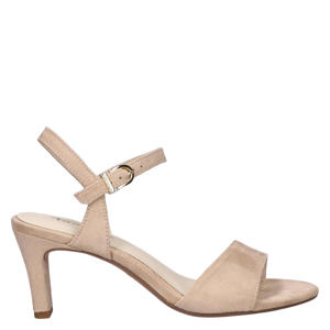 suède sandalen met hak beige
