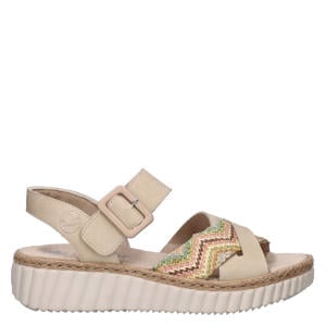 leren sandalen beige/multi