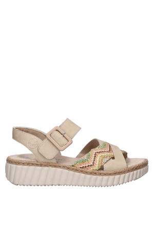 leren sandalen beige/multi