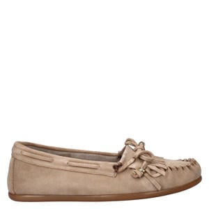suède mocassins taupe