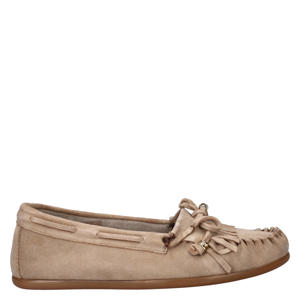 suède mocassins taupe