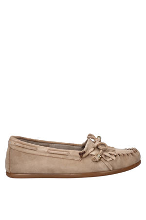 suède mocassins taupe