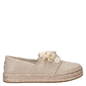 Carolina Lace up katoenen espadrilles met plateauzool goud