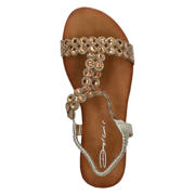 thumbnail: Dolcis imitatieleren sandalen met strass steentjes goud