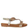 Dolcis imitatieleren sandalen met strass steentjes goud