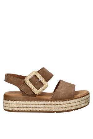 suède sandalen bruin