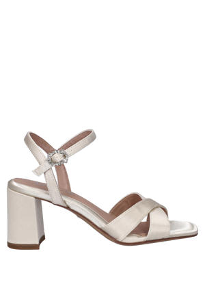 sandalen met blokhak ecru