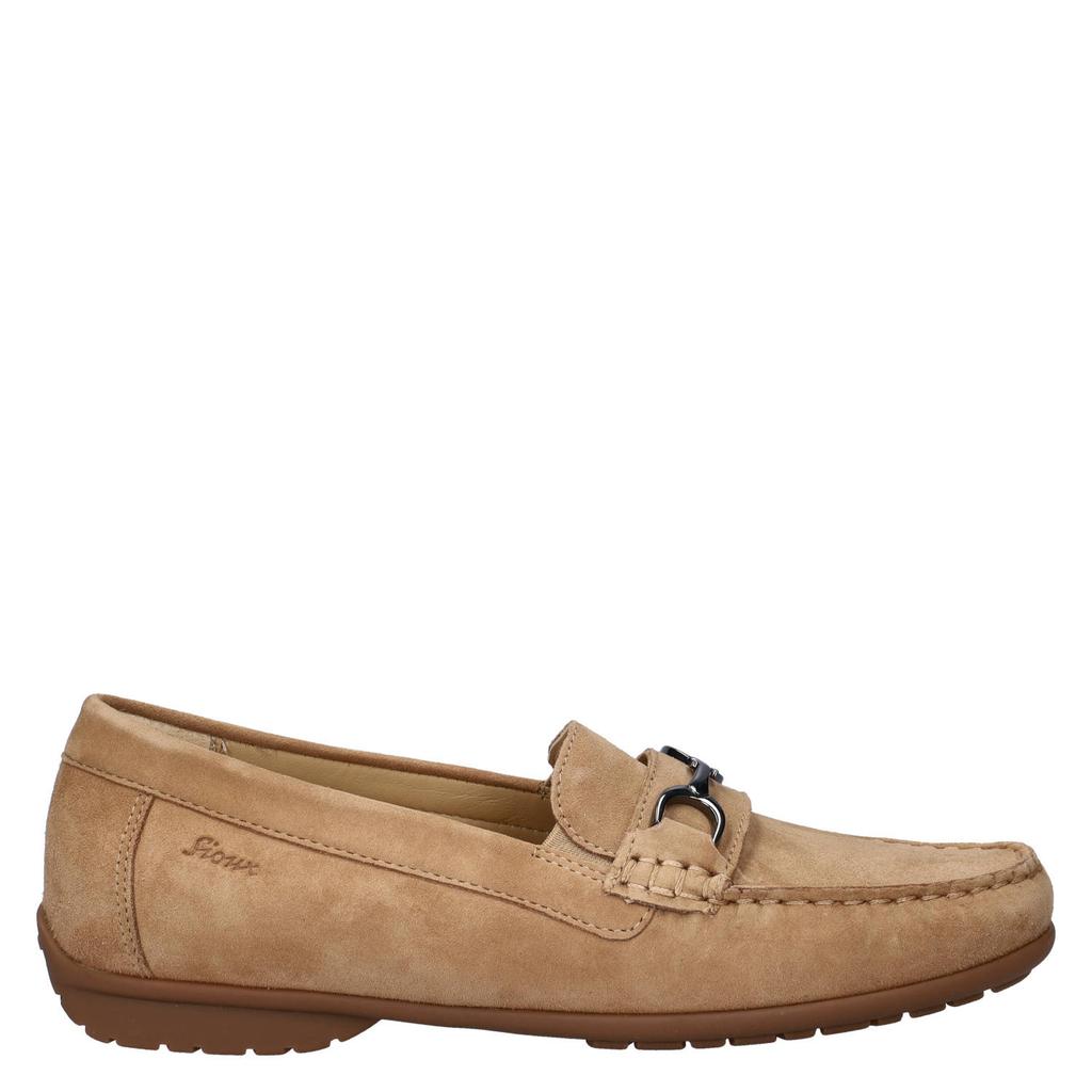 Camelkleurige dames Sioux Cortizia suède mocassins