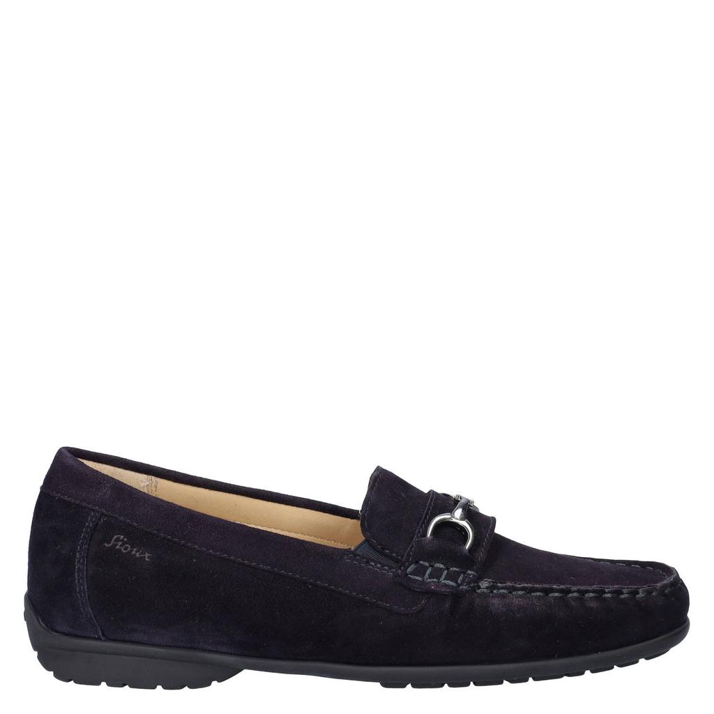 Donkerblauwe dames Sioux Cortizia suède mocassins