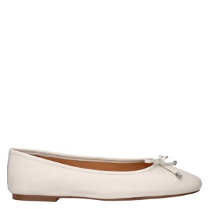 leren ballerina's met strikje ecru