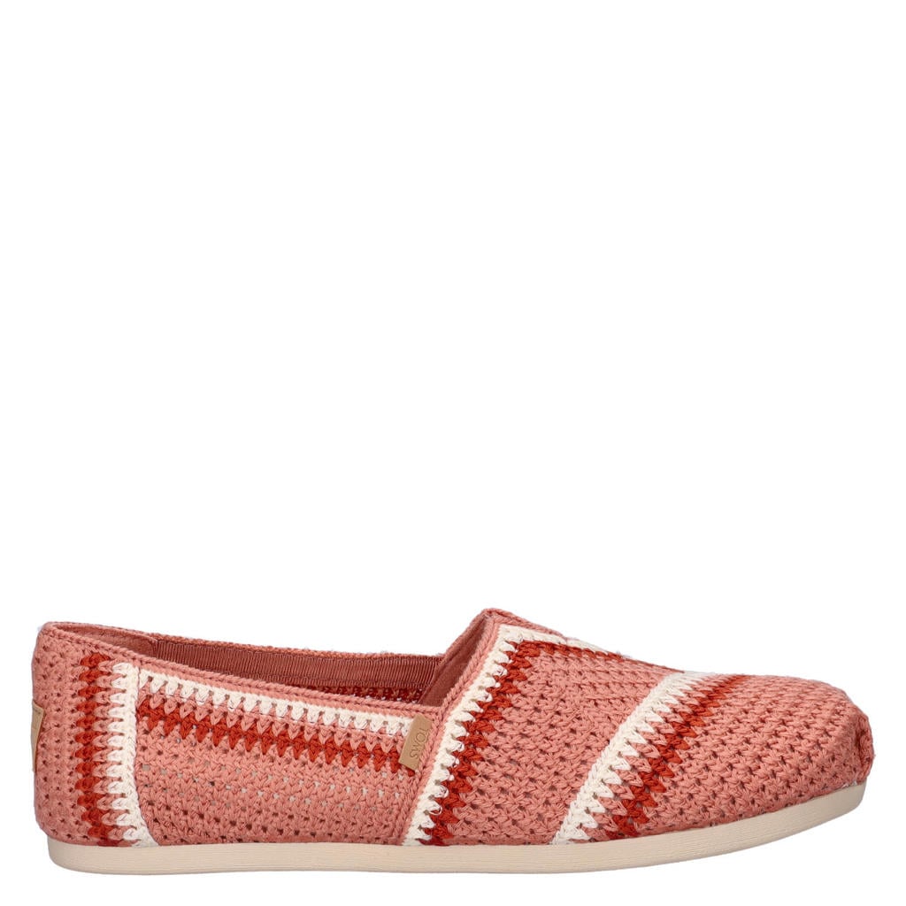 Oudroze dames Toms alpargata espadrilles met gehaakt