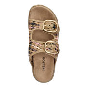 thumbnail: Nelson slippers met gehaakt beige/roze