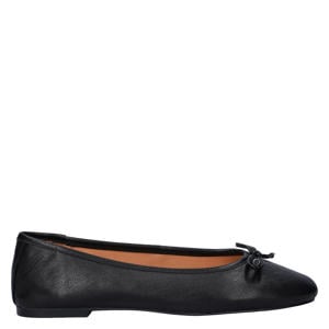 leren ballerina's zwart