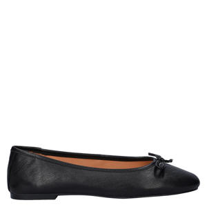 leren ballerina's zwart