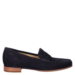 suède loafers donkerblauw