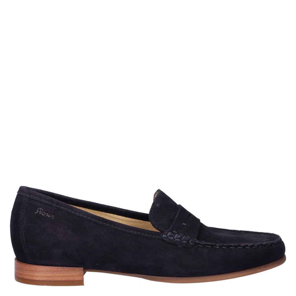 Donkerblauwe heren Sioux suède loafers