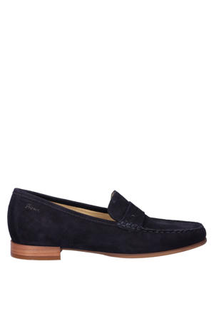 suède loafers donkerblauw