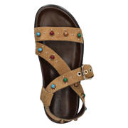 thumbnail: Nelson suède sandalen met studs bruin