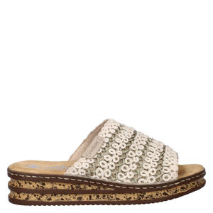 slippers met sleehak ecru