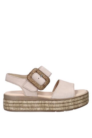 suède sandalen beige