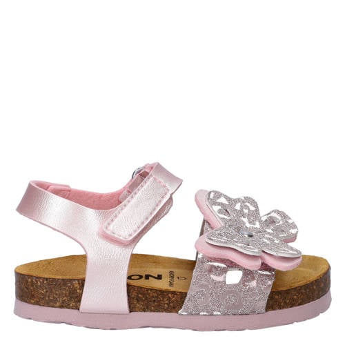 Nelson Kids imitatieleren sandalen lichtroze/zilver
