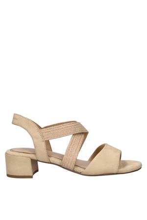 sandalen met blokhak beige