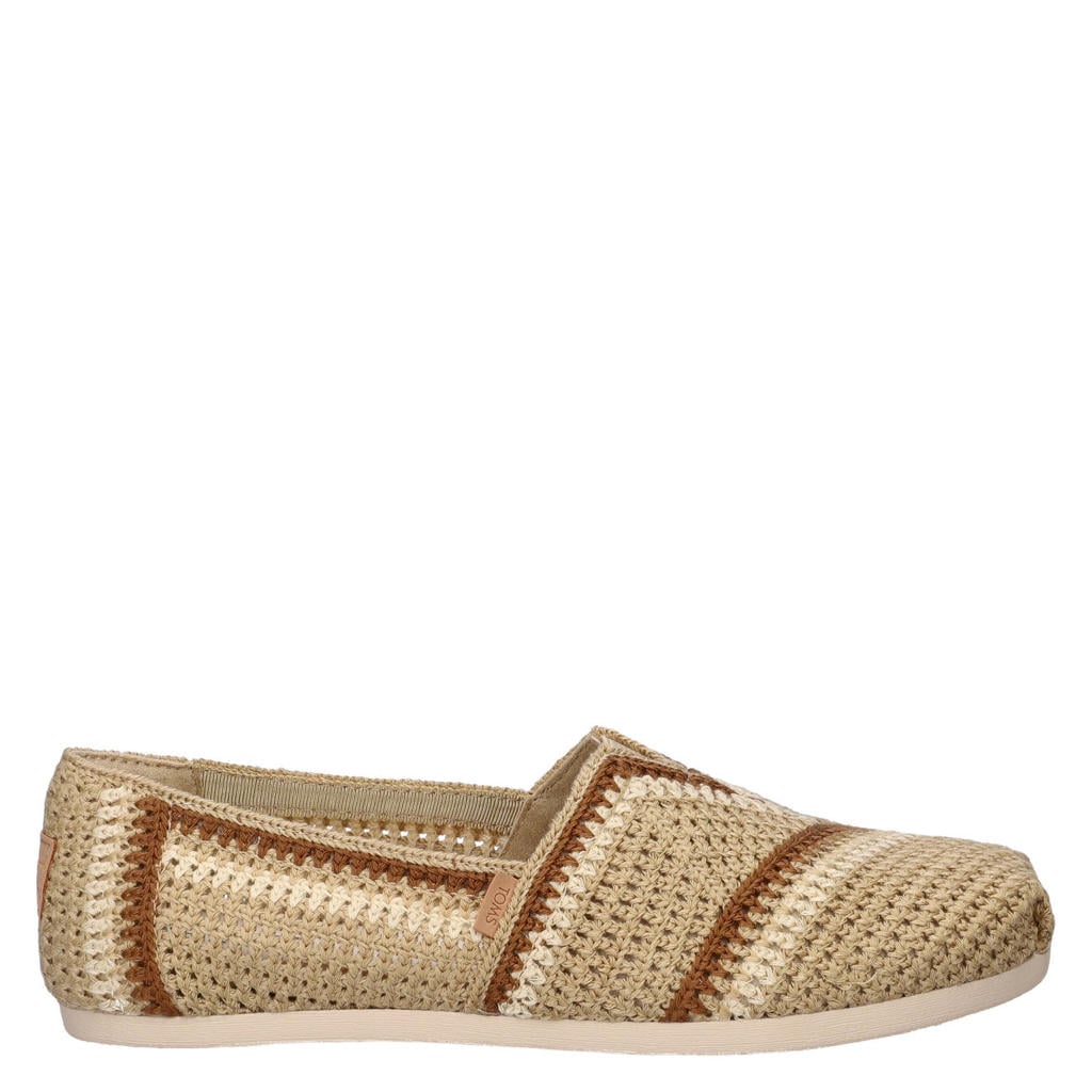 Beige dames Toms Alpargata espadrilles van textiel