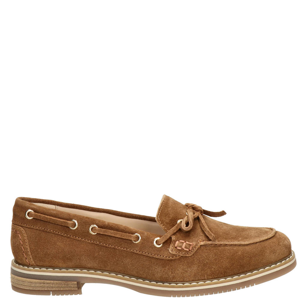 Cognackleurige dames Ara suède bootschoenen