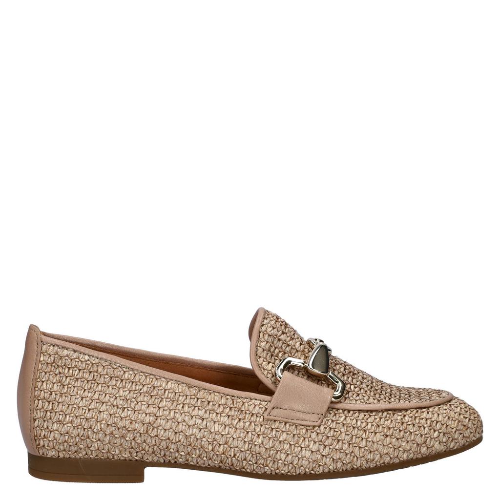 Beige dames Gabor suède loafers van textiel