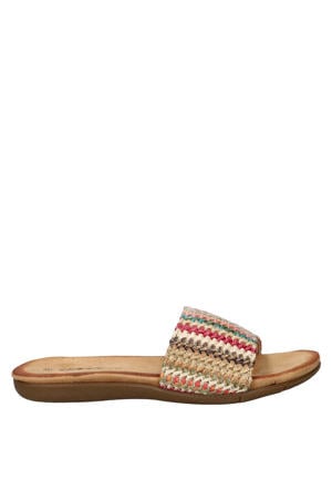 slippers met gevlochten meerkleurig