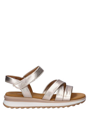 leren sandalen goud