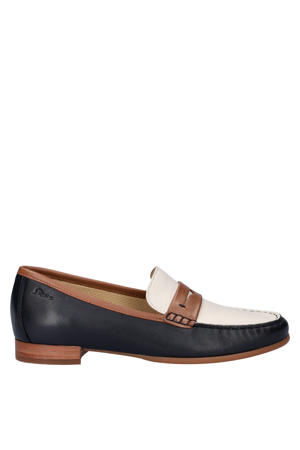 Rosikena leren loafers blauw/ecru