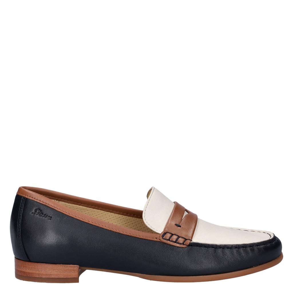 Blauw en ecru dames Sioux Rosikena leren loafers