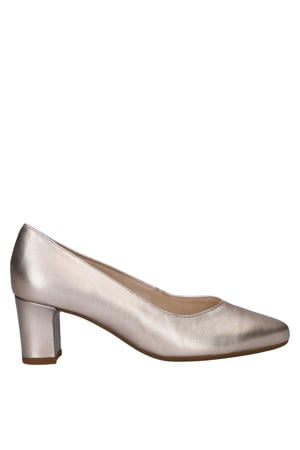 leren pumps goud