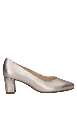 leren pumps goud