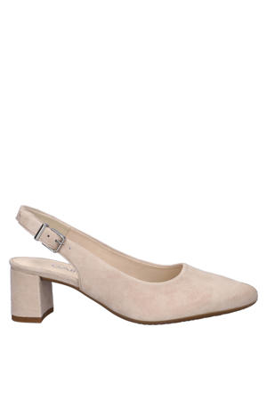 suède slingback pumps beige