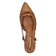 thumbnail: Tamaris leren slingback pumps met hak cognac