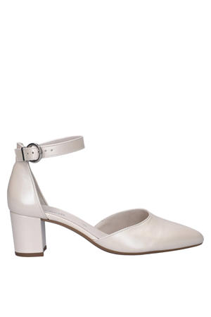 leren pumps parelmoer