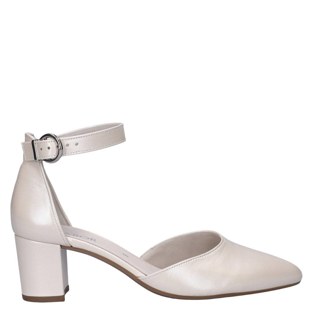 Taupe dames Gabor leren pumps parelmoer met gesp