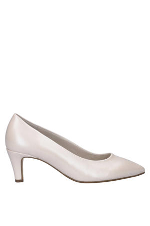 leren pumps parelmoer
